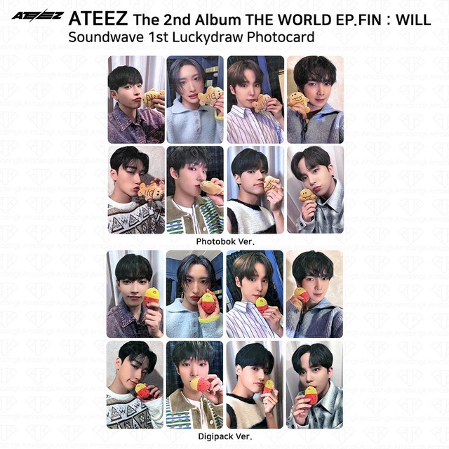ATEEZ The 2nd Album WORLD EP.FIN WILL Soundwave 1st Luckydraw Photocard KPOP