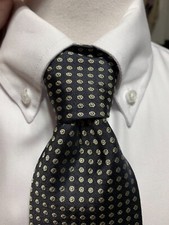 Tommy Hilfiger, Formal Tie 58"x3' 5/8" Gold/ Black, Woven 100% Silk Made in USA