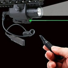 Red/Green Laser Sight LED Flashlight For Rifle 20mm Picatinny Rail Mount 2 in1