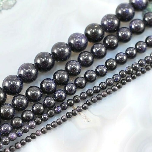 Blue Goldstone Round Spacer Beads 15" 4mm 6mm 8mm 10mm 12mm FREE SHIP - Picture 9 of 20