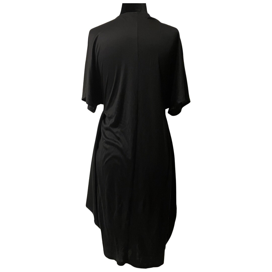 Yves Saint Laurent Short Sleeved Jersey Drape Dress Black Sz 36 (US 6)