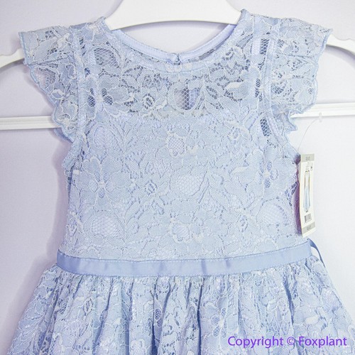 NEW Zunie Girl Periwinkle Lace Flutter Sleeve Dress lace light blue dress, 4/5 - Picture 2 of 21