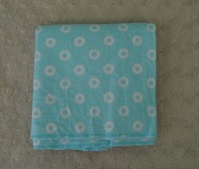 Circle Ring Print Baby Blanket Flannel Receiving Aqua Blue White Donut Shape