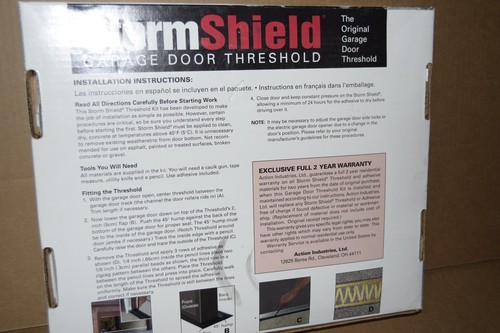 Neu! Sturmschild Garagentor Schwelle Wetterdichtung 16 Fuß mit selbstklebender Abdichtung - Bild 6 von 10