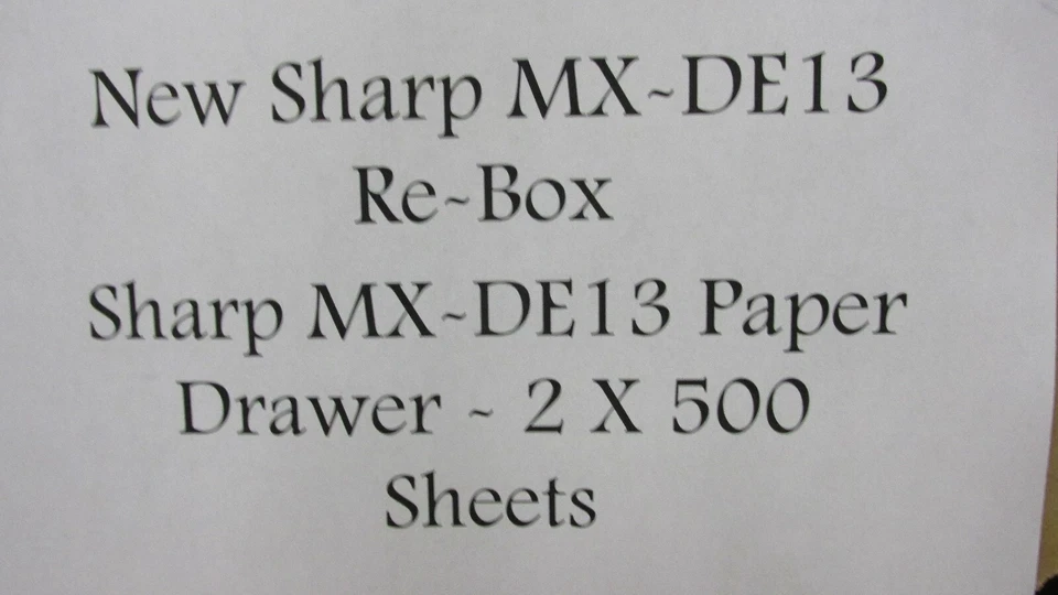 Sharp MX-DE13 Paper Drawer - 2 X 500 Sheets for a Sharp MX-2610N, 3110N (RE-BOX) - Image 3 of 4