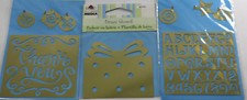 Brass Embossing Stencils, 3 NEW Gift, Alphabet, Thank You Plaid All Night Media