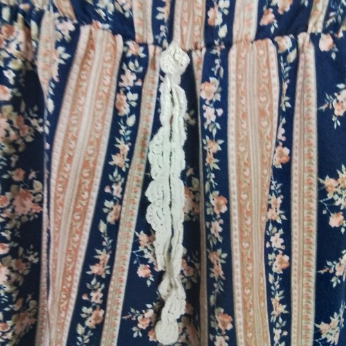 Heart & Arrow Girl Floral Stripe Romper Size M (10) Blue Pink Boho Ruffle Sleeve - Picture 4 of 10