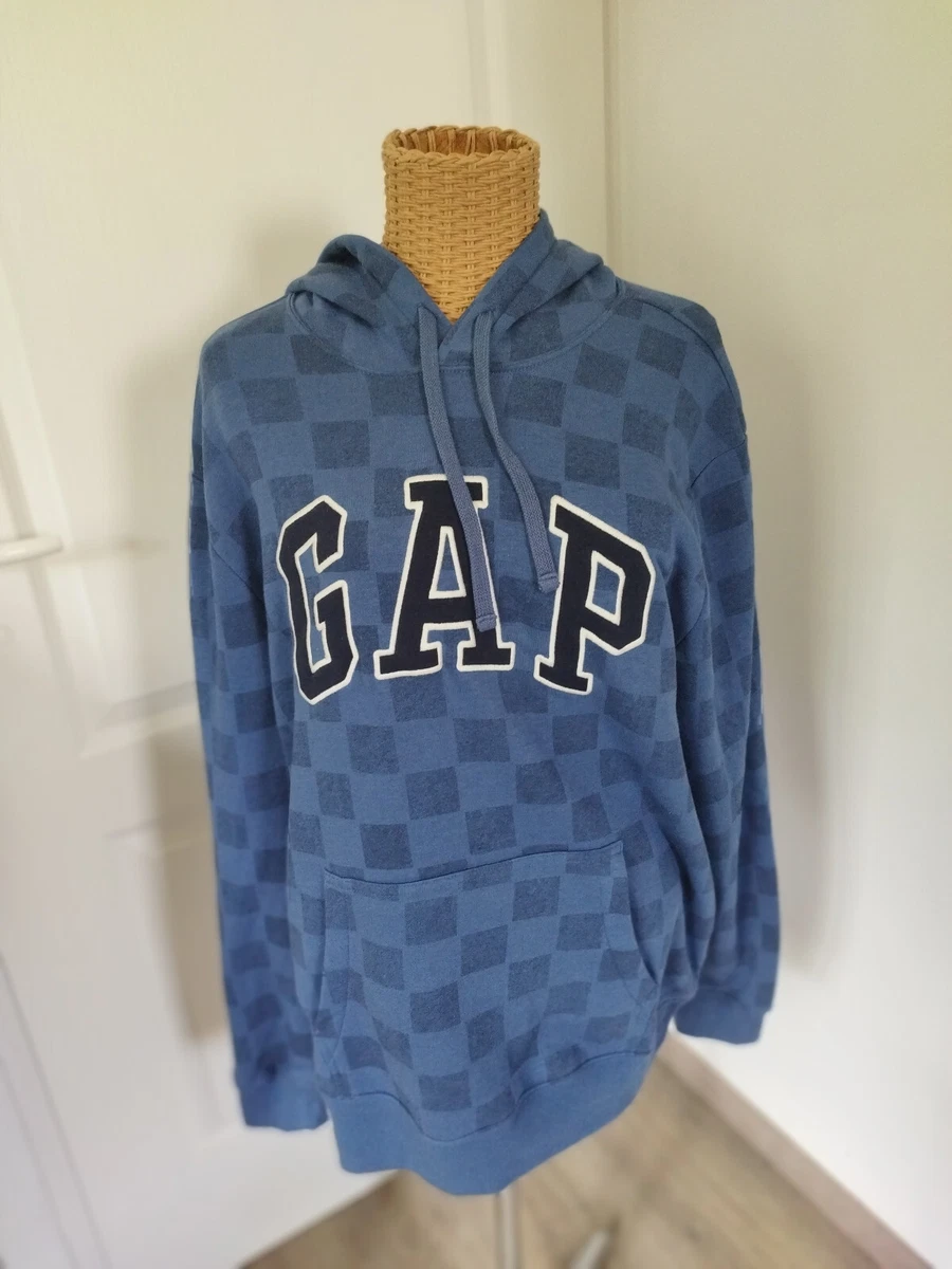 Pull à Capuche Gap Homme – Bleu Coton, Taille L (Occasion, Très Bon État)