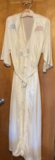 Vtg Val Mode Floral Long Ivory Nightgown Robe Set Bridal Romantic Women  s Sz M