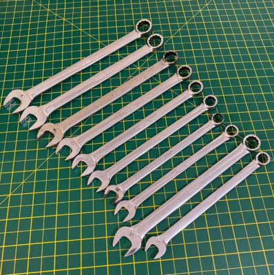 Snap On Tools Vintage Old Logo 10pc Metric & Imperial SAE Mixed Spanner Set