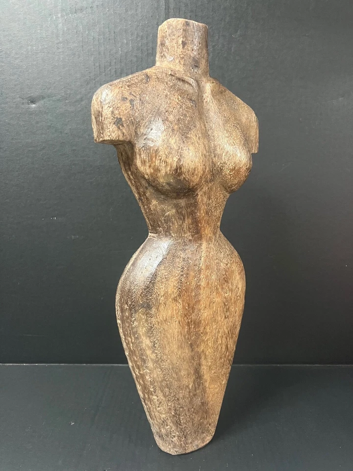 CARVED WOOD PAPER MACHE MOLD/SCULPTURE OF FEMALE MANNEQUIN PLAQUE #923 - Image 4 of 4
