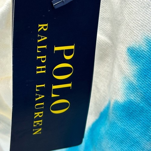 Polo Ralph Lauren Kids Elastic Waist 100% Cotton Tie Dye Shorts - White Red Blue - Picture 8 of 8