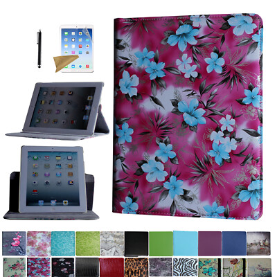 For iPad Air 2 2014 Release Rotating Case Cover With Screen Protector/stylus Pen