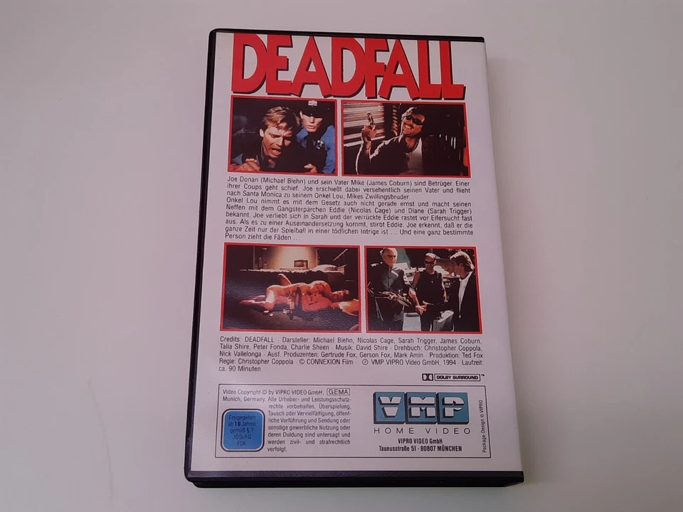 Deadfall 1993 VHS German PAL VMP Video Michael Biehn Nicolas Cage Charlie Sheen - Bild 2 von 4
