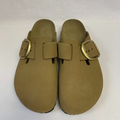 Birkenstock New w/ Box Boston Big Buckle Mud Green Nubuck Regular