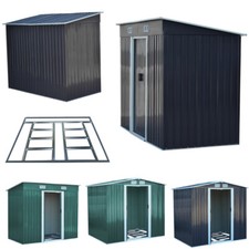 Metal Garden Storage Shed Pent/Apex Heavy Duty Steel Outdoor House FREE Base NEW