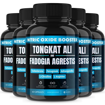 (5 Pack) Testosterone Supplement Booster Capsules Blood Flow Nitric Oxide