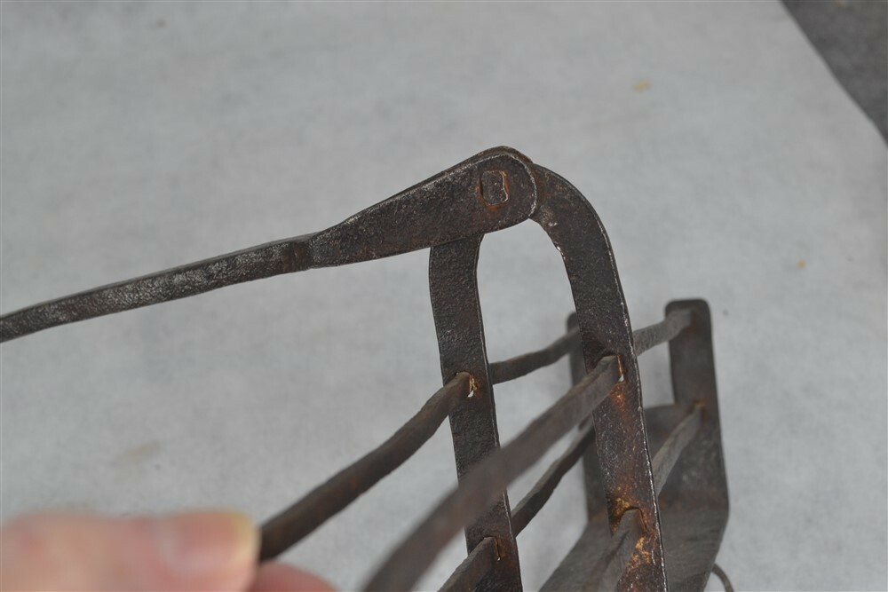 antique 18th 19th fireplace toaster hand iron original 17801850