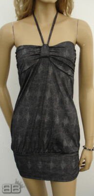 Tokoyo Rose Silber Grau Tiermotiv Formell Hochzeit Abschlussball Bodycon Kleid Größe 8