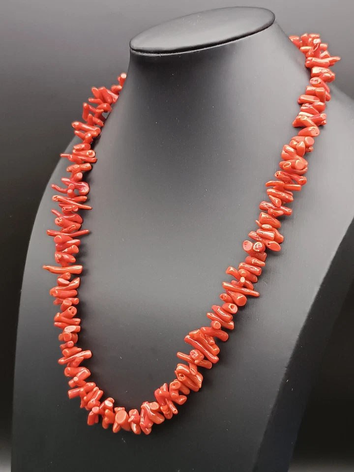 collana donna naturale corallo rosso di Sardegna autentica argento bianco 925 - Immagine 4 di 4