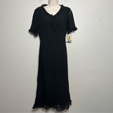 VTG 90s Women Fairy Grunge Whimsigoth Dress Small Witchy Ruffle Sheer Chiffon