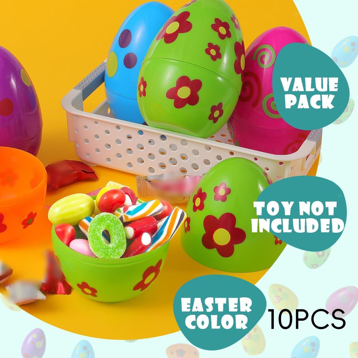 10x Fillable Easter Eggs Easter Plastic Eggs for Birthday Gift Bag