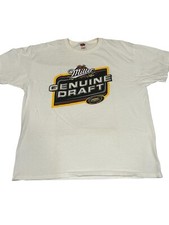 Miller Genuine Draft Shirt Mens XL White Fruit of the Loom Heavy Cotton MGD