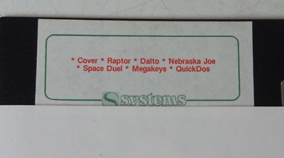 Floppy Disk 5 1/4'' with Cover Raptor Dalto Space Duel Megakeys Quick-Dos B-10827