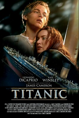 1997 Titanic Movie Poster Print Jack Dawson Rose Leonardo DiCaprio   