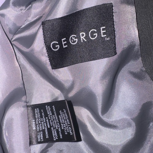George Dress Suit Gray Pinstripe Boys Size 5 Jacket & Pleated Pants Shirt xs Tie - Picture 7 of 16