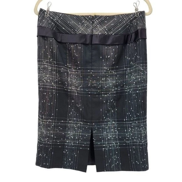 Falda lápiz Nanette Lepore mezcla de lana a cuadros negra blanca para mujer 6 Foto 4 de 4