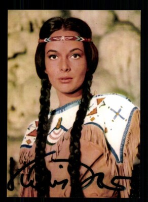 Karin Dor (1938-2017) Autograph Card Known From Winnetou Movies