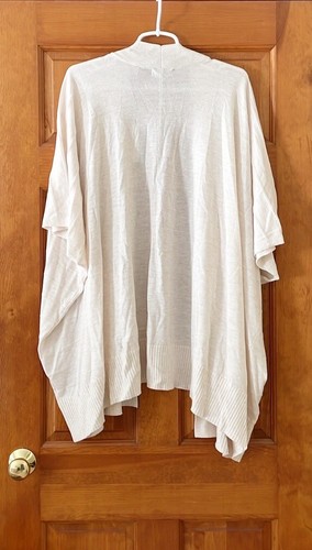 NWT TAHARI WOMAN cardigan size 2X white ivory cream shortsleeve wool blend - Picture 2 of 9