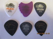 Assorted Lot of 6 Jim Dunlop Guitar Picks - Various Gauges #1637