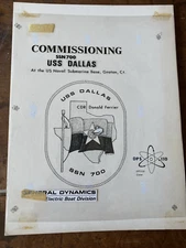 USS Dallas SSN-700 Commissioning 1979 General Dynamics Submarine Original Art