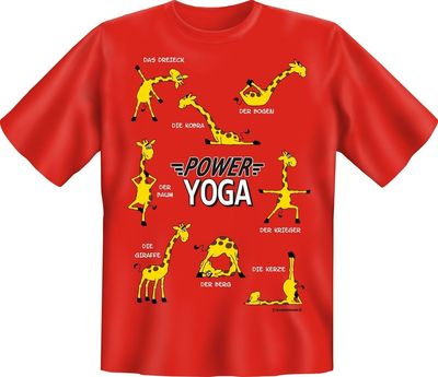 Damen T-Shirt Power-Yoga Giraffe Sport Fitness witzige Sprüche-Shirts Geschenke