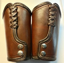Handmade Leather Cowboy Cuffs, Chrome Snaps, Cowboy Corner, Prescott AZ, NEW