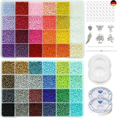 Bala&Fillic 3mm Perlen Glasperlen zum Auffädeln 48 Farbe 16800 Stück 8/0 R