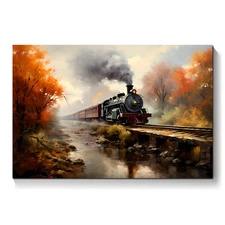 Steam Train Landscape Canvas Art Home Decor Wall Art Posters Prints Painting 084