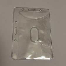 2-in-1 Universal Vertical Horizontal BADGE ID OFFICE CARD HOLDER CLEAR 10 Pack