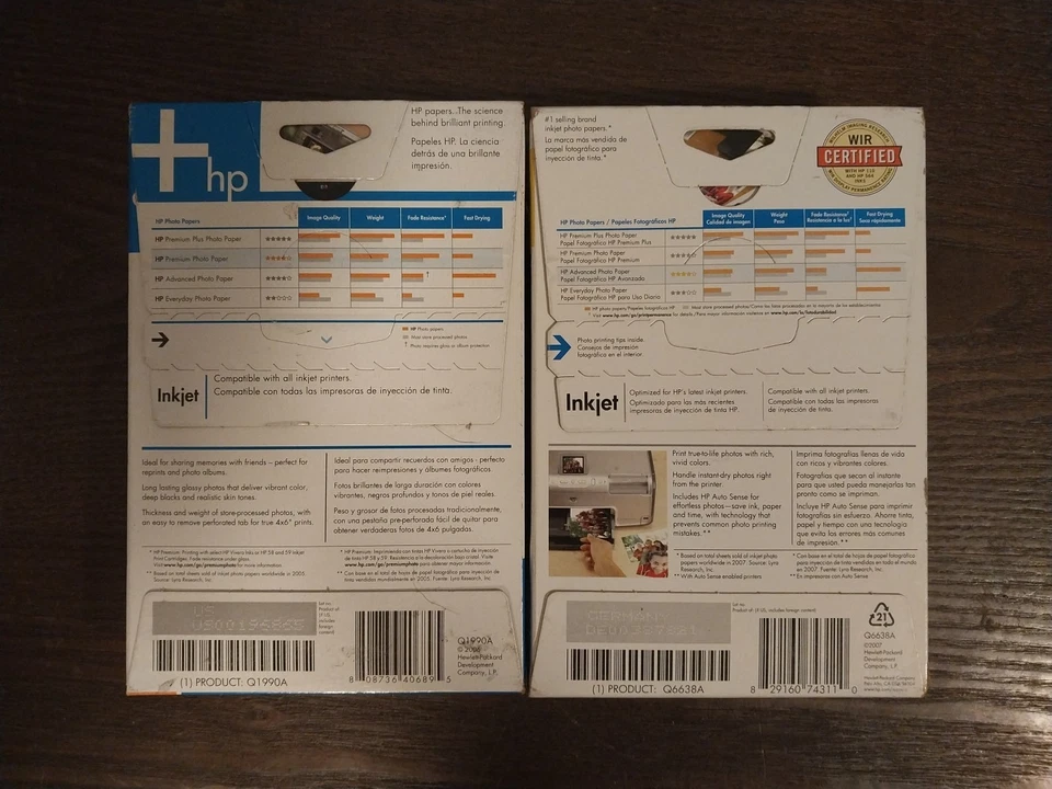 2 HP Advanced/Premiun Photo Paper Inkjet Glossy 4x6" 100 Sheets NIB - Image 2 of 4