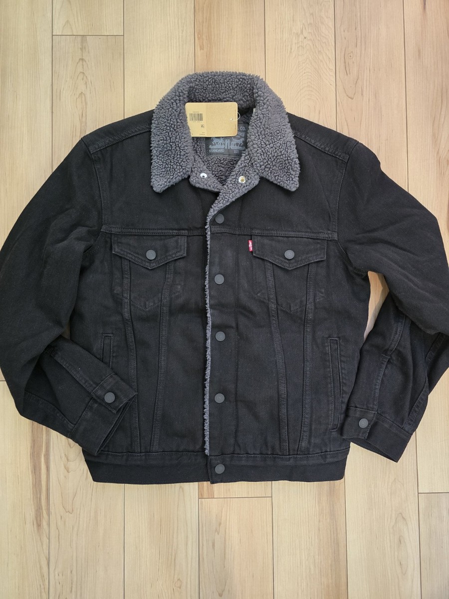Levis Sherpa Denim Type III Sherpa Trucker Jacket Black Small | eBay