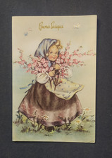 Cartolina illustrata Buona Pasqua - viaggiata 1951