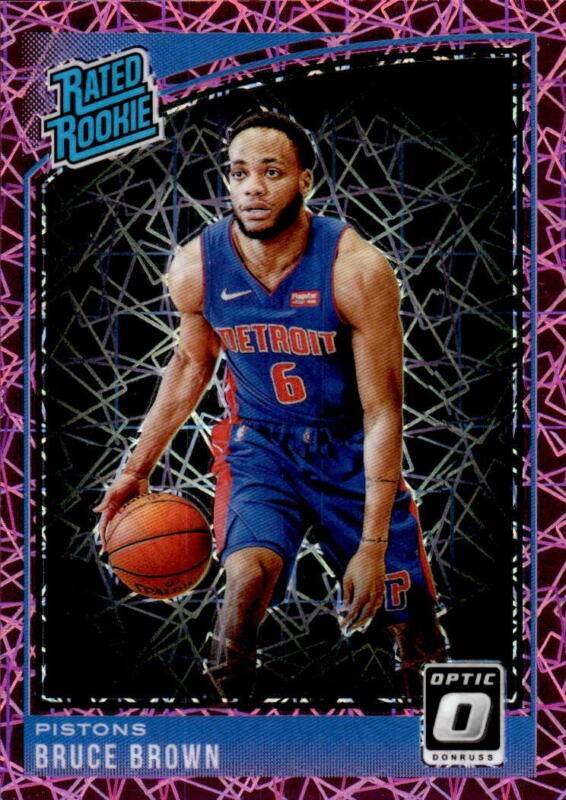 2018 DONRUSS OPTIC BRUCE BROWN 161 MINT PINK VELOCITY 25/79 DETROIT PISTONS