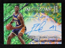 2017 Panini Spectra In the Zone Neon Green Prizm 28/35 Elden Campbell Auto r7o