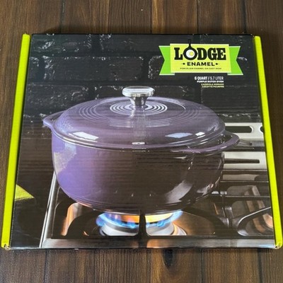 Lodge Color 6 QT Enameled Cast Iron Dutch Oven Purple NEW in Box Rare Retired