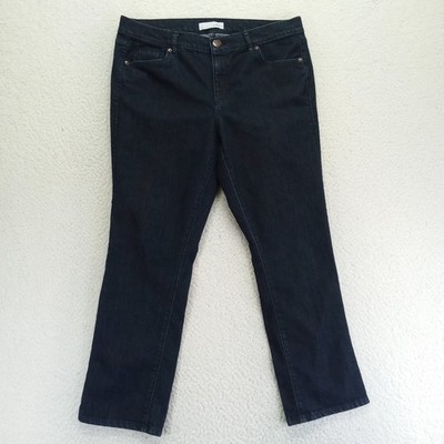 Ann Taylor Loft Modern Kick Crop Jeans Dark Indigo Stretch Denim Womens 30/10