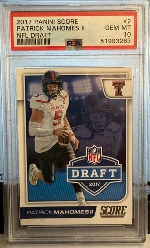 2017 Panini Score Patrick Mahomes II #2 NFL Draft Rookie Card PSA 10 GEM MT