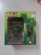 Kurt S. Adler The Incredible Hulk Mavel 2 Piece Xmas Holiday Ornament Set 2003