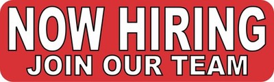 10in x 3in Join Our Team Now Hiring Magnet Car Truck Vehicle Magnetic Sign